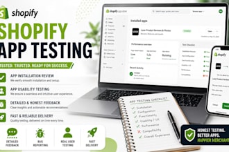 write shopify app testing app store installation review app usability app test
