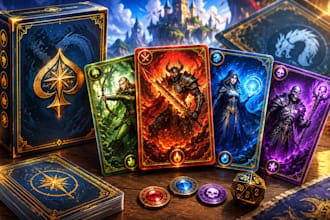 design custom card game card board game artwork for playing card tabletop games
