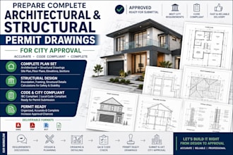 prepare complete architectural and structural permit drawings for city approval