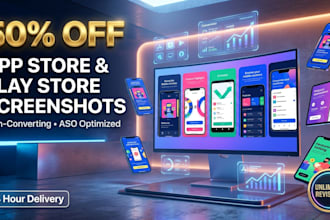design high converting app screenshots for app store and play store aso design