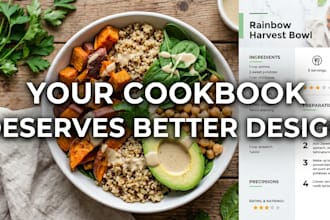 design modern vegan cookbook layout for KDP and recipe books