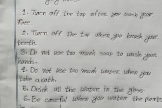 write anything with my beautiful and clear handwriting