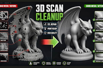 fix mesh 3d scan cleanup repair stl obj 3mf file 3d model for 3d printing