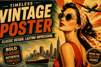design retro vintage poster travel poster art deco illustration