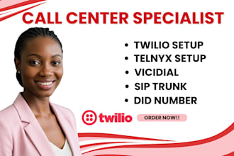 setup twilio telnyx vicidial sip trunk did number caller id 3cx IVR p1 bot