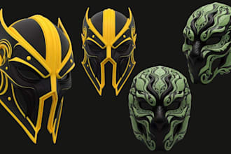 do custom printable 3d mask 3d helmet, wearable 3d armor model for printing