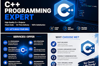 make simple and advanced projects for you with cpp