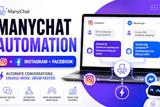 build instagram, facebook, whatsapp chatbots using manychat
