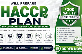 prepare haccp plan and fsma food safety plan