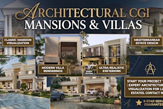 do 3d exterior rendering for luxury villa and house