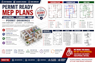 create permit ready electrical plumbing and hvac mep plans permit drawings