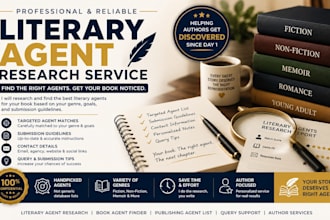 research literary agent and create a targeted agent list for your book