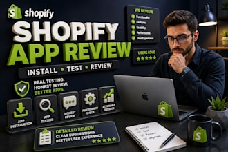 write shopify app review, shopify app installation, shopify app testing