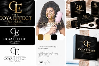 feminine luxury elegant beauty cosmetics business logo and branding kit