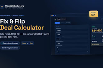 build a custom fix and flip, wholesale, wholetale calculator