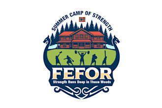 design a strength week reunion logo for a mountain hotel
