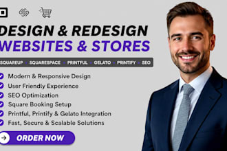 build squarespace printful printify gelato redesign square booking seo websites