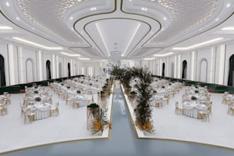 do 3d event center design wedding venues decor conference hall auditorium stage