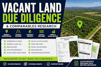 do vacant land due diligence and comps for US properties