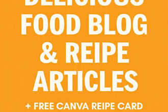 write SEO food blog, recipe article and website content