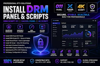install drm panel, drm script, 011 panel, xaccel panel, and 4k script