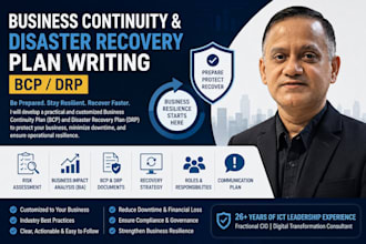 support business continuity and disaster recovery plan writing bcp drp
