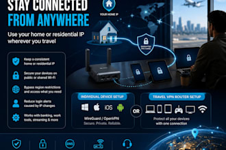 set you up with a dedicated, private and legit residential VPN