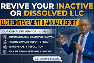 llc reinstatement and annual report filing for US or non resident dissolved llc