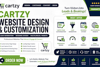 do cartzy page customization lead generation booking multilingual website desigh