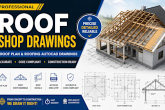 create roof shop drawings, roof plan and roofing autocad drawings
