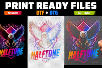 convert your artwork to print ready halftone files for dtf dtg t shirt printing