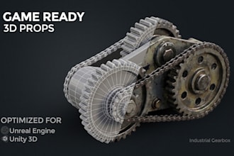 create game ready 3d prop models for unreal engine or unity