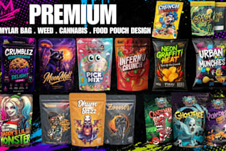 design premium cannabis, weed and cbd mylar bag packaging
