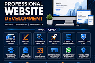 develop a modern, responsive and complete business website