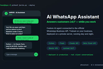 build an ai whatsapp chatbot for customer service around the clock