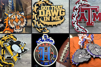 design custom 3d hype chain, necklace, pendant turnover chain from your logo
