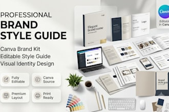 design canva brand style guide and editable brand kit for small business