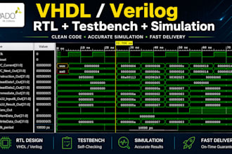 write vhdl verilog rtl code with testbench and vivado simulation