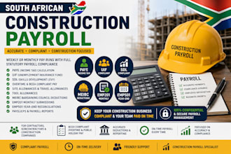 do south african construction payroll including paye, uif, sdl, site allowances