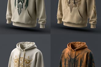 make trendy streetwear hoodie design with mockup