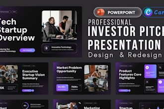 design investor pitch decks, presentation for startups, crypto, nft, ai and game