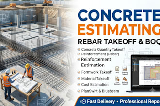 estimate concrete and rebar for construction bids project