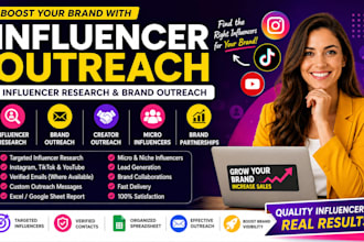 do influencer outreach, influencer research and brand outreach