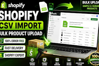 bulk upload shopify products, import shopify CSV, product listing and woocommerc
