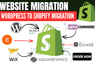 do wordpress to shopify woocommerce to shopify wix to shopify website migration