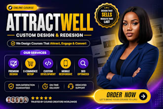 build a highconverting learnworlds course website attractwell expert kajabi VA