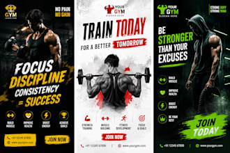 design eye catching gym posters and social media posts