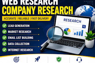 do web research, company research, email list building and lead generation