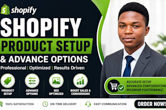 setup shopify products, variants, collections and advanced product options
