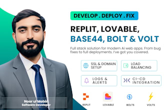 develop, deploy, and fix replit, lovable, base44, bolt,volt apps